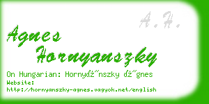 agnes hornyanszky business card